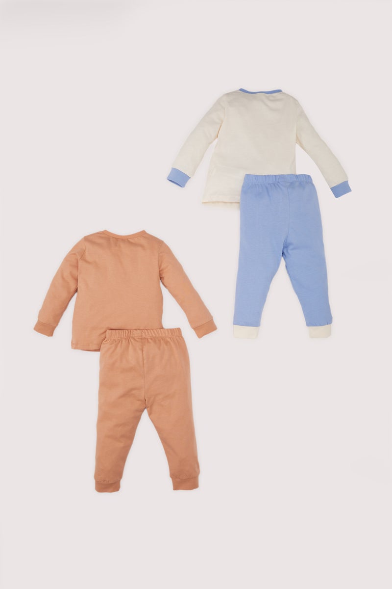 ديفاكتو طقم بيجاما بيبي اولادي ممشط قصة عادية - 4 قطع - Image 5